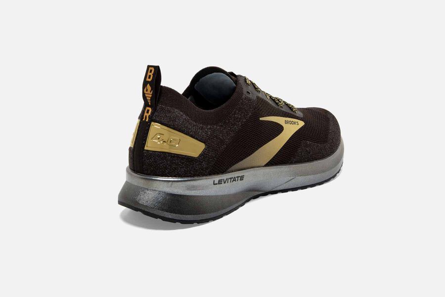 Brooks Levitate 4 Road Running Shoes Mens Black/Gold 489320-KZB